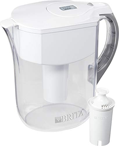 Brita Large Water Filter Pitcher for Tap and Drinking Water with 1 Standard Filter, Lasts 2 Months, 10 Cup Capacity, BPA Free, White