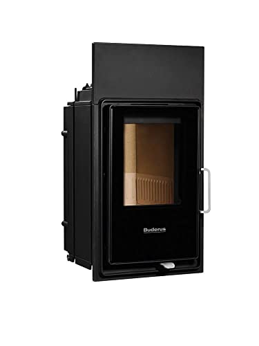 Kachelofeneinsatz Buderus Logaflame HLS116 mit Rostfeuerung (Rauchrohranschluss 145 mm senkrecht, Frontplatte 89, 5 x 47 cm/ Türanschlag rechts)