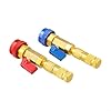 Pumixiy With Ball Valve Red/blue for R134a Core Auto Hvac Vehicle Remover Ac Systems Installer Flexible High/low Pressure Coupler 2x Valve Car Quick R12 - for Set #4