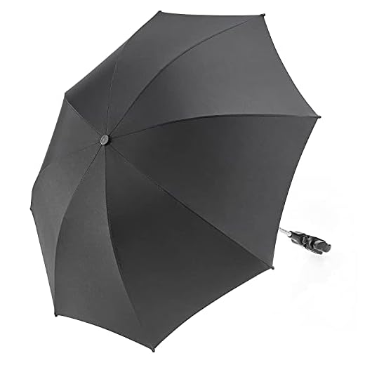 Zamboo - Sombrilla universal Carrito de bebé - Silla de paseo - Parasol flexible con soporte para tubos redondos y ovalados / Protección UV50+, 73 cm diámetro, color negro