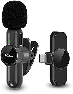 SNZIYAG Wireless Lavalier Microphone for Android Phone,Plug-Play Wireless Mic for video Recording,Professional Lav Mic for YouTube,TikTok,Clip-on Microphones for Live Streaming,Auto Sync/No APPUSB-C