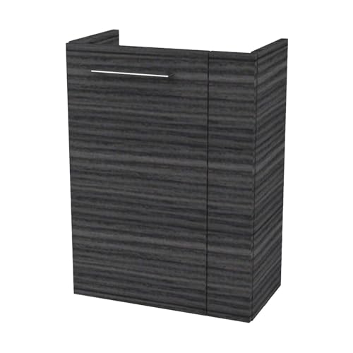 FACKELMANN B.PERFEKT Waschbeckenunterschrank schmal – Unterschrank für Waschtisch im Gäste-WC (45 cm x 60 cm x 24,3 cm) – Tür Links – SBC Badezimmerschrank hängend in Anthrazit/Schwarz Holzoptik FACKELMANN B.PERFEKT Waschbeckenunterschrank schmal – Unterschrank für Waschtisch im Gäste-WC (45 cm x 60 cm x 24,3 cm) – Tür Links – SBC Badezimmerschrank hängend in Anthrazit/Schwarz Holzoptik