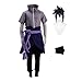 Aroinad Costume de Cosplay Uchiha Sasuke Costume de Kimono décontracté de l'anime Japonais pour l'exposition d'anime Mascarade d'halloween (Enfants, 140)