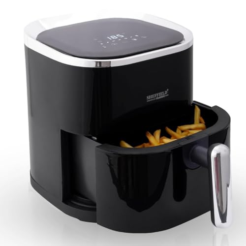 Sheffield Classic 3.9L Smart Digital Air Fryer | 1200W | 360° Air Flow | Touch Screen | Non‑Stick Basket | 7 Preset Menu | Oil‑Free Frying & Baking | Best for Gifting – Black preview 1