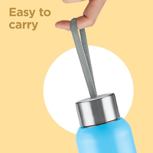 Image of Milton Halo 900 Steel Thermoware, Inner Steel, PU Insulated, Leak Proof Water Bottle for School Kids, Office, Gym, Easy to Carry Strap, 600 ml, Light Blue