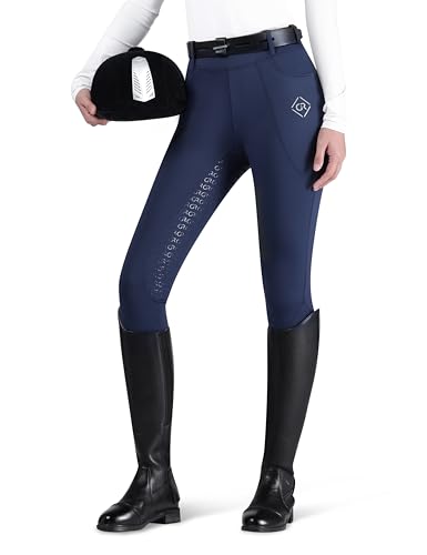GemRebel Pantalon d'équitation pour femme, pantalon d'équitation en silicone antidérapant, taille...
