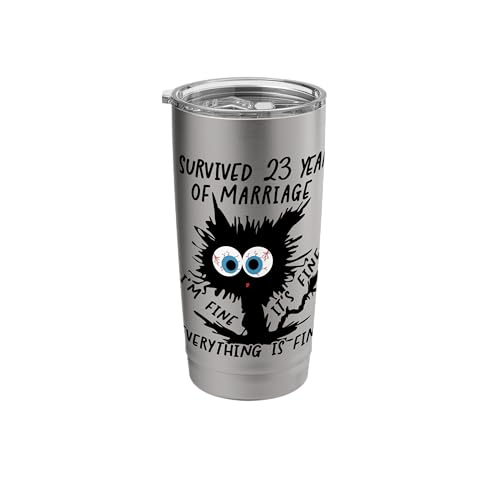 Silver Plate Wedding I Survived 23 Years Of Marriage Stainless Steel Insulated Tumbler