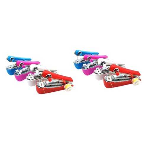 SHINEOFI 2 Juegos Máquina De Coser A Mano Kit De Máquina De Coser De Mano Maquina De Coser Mini Costura Pequeña Máquina De Coser Máquina De Coser Para Principiantes Micro Metal 4 Uds * 2