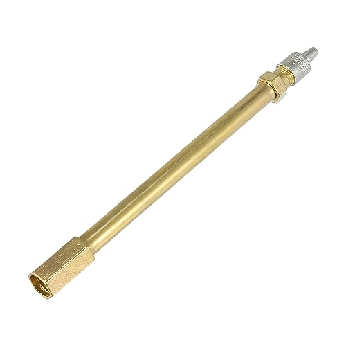 Image of X AUTOHAUX 120mm /4.72 inch Long Brass Auto Tire Valve Extension Adaptor Air Tyre Stem Extender Inflation Stright Bore for Car Truck Motorcycle Bike Mower Scooter