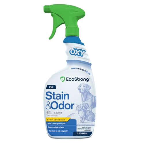 Oxy Pet Carpet Cleaner Spray | Pet Stain Remover for Pet Urine Cat Pee Dog Poop | Deep Spot Treating Action on Carpeting Upholstery Laundry Pet Beds & More (32 Fl Oz)