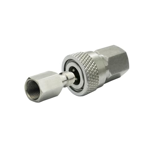 1 Set 1/8 BSPP Female Connector and 8mm Fill Nipple Plug Quick-Disconnect Stainless Steel PCP Remote Line Adapter