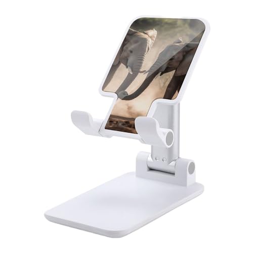 Support téléphone réglable et pliable motif deux éléphants, finition soignée
