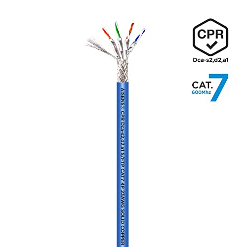 Aisens - A146-0664 - Cavo Di Rete RJ45 Lszh Cpr Dca Cat.7 600 Mhz S/Ftp AWG23, Blu, 100 M - 2