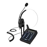 Bewinner Telefono Cordless con Auricolare, Mini Business Office Phone Set di Tastierino Numerico con Cancellazione del Rumore Multi-Funzionale da 3,5 Mm Linea di Collegamento