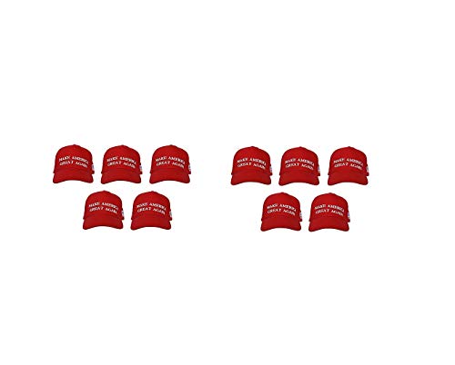 Make America Great Again Hat [10 Pack], Donald Trump USA MAGA Cap Adjustable Baseball Hat Red