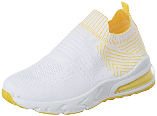 Image of Flavia Women's Running Shoes (White /Yellow 6 UK QD11018)