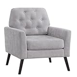 YUUIJOAA Ohrensessel Wohnzimmer,Lesesessel,Polstersessel mit Samt Order PU Kunstlede,Sessel Wohnzimmer für Wohnzimmer/Schlafzimmer/Büro/Balkon(Hellgrau)