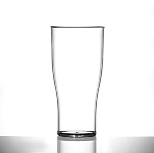 Virtually Unbreakable Heavy Duty Polycarbonate Tulip Plastic Pint Glass, Pack of 6