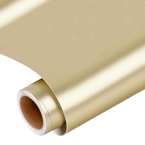 Image of Prime Vinyl Matte Metallic Permanent Vinyl, 12" x 6 FT Champagne Gold Vinyl for All Cutting Machines, Self Adhesive Vinyl for Craft, Signs, Stickers, Scrapbooking, Car Decals