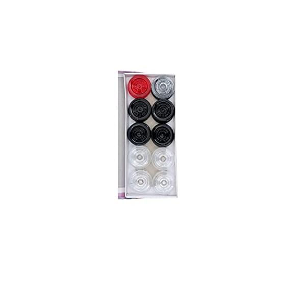 Carrom Board Coins + 1 Striker Plastic Crystal and Wooden (Acrylic) - Image 6
