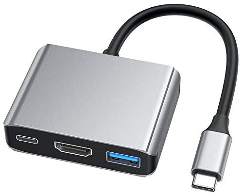 Acodot USB C HDMI Adapter, 3 in 1 USB-C Multiport Adapter,unterstützt 4K30Hz HDMI und USB 3.0,mit 100W Lade,Kompatibel für MacBook Pro/iPad Pro/Air 2021 2020 2019,Galaxy S20,Dell XPS 13/15 Cover