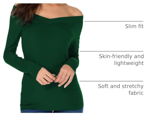 Image of Sarin Mathews Womens Shirts Off The Shoulder Tops Sexy V Neck Slim Fit Shirts Tops Blouses