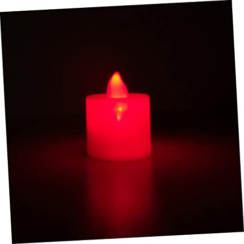 Velas LED sin llama hechas de plástico con batería de botón rojas 3