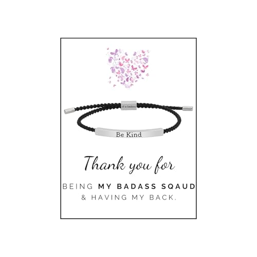 Angyape Be Kind Of A Badass Bracelet To My Badass Squad Bracelet We Always Have Each Others Back Tubes With Hidden Message Bracelets Friendship Jewelry Gifts For My Best Friend (Black Badass)