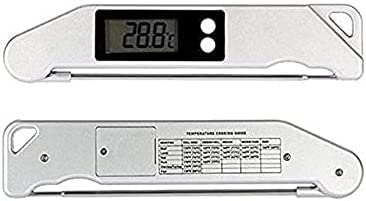 Termometro a lettura istantanea digitale, BBQ Termometro con retroilluminazione e sonda pieghevole, cucina for alimenti da cucina Uso for grill, fumo, liquido, caramelle, argento