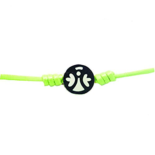 Kokomorocco Pulsera ángel de la Guarda Plata esmaltado Color Blanco, cordón elástico...