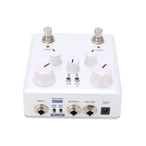White Booster And Compressor Effect Double Pedals Combination Pure Analog Effector Metal Structure Dc 9V 20Ma #TOP2