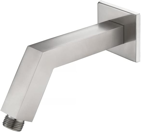 Isenberg HS1020BN Square Shower Arm With Flange - 7" - With Flange - Brushed Nickel PVD
