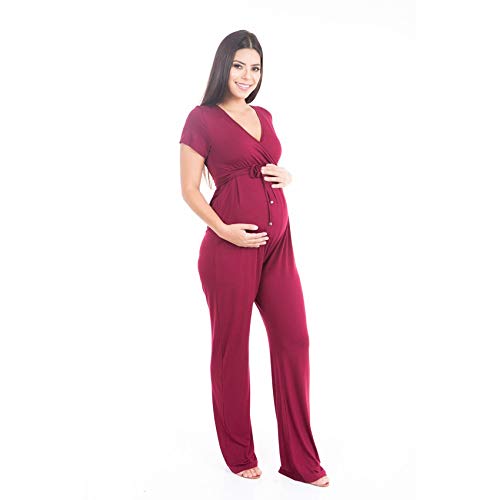 MACACÃO GESTANTE AMAMENTAÇÃO VISCOLYCRA BORDÔ - G >