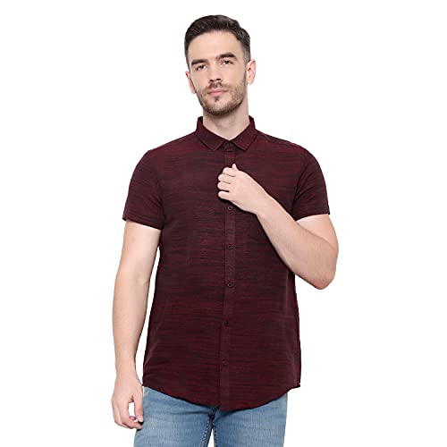 Image of LATEST CHIKAN Men's Cotton Blend Textured Half Sleeves Shirt