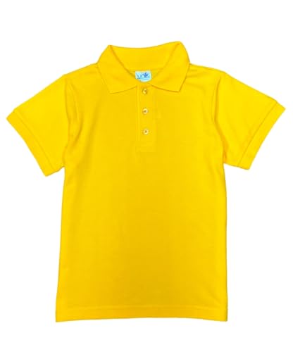 Image of unik Boy's Premium Quality Pique Polo Uniform Shirt Short Sleeve White Sky Blue Navy Hunter Green Burgundy Black Red