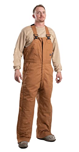 Berne Men's Fr Deluxe Bib Overall, X-Large Tall, Brown Duck #TOP2