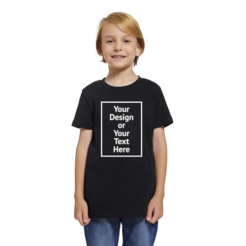 SupaSoft Apparel Kids Personalized Shirt for Boys Girls Youth Custom Tshits 6 to 18 Age Add Your Text Photo Tee