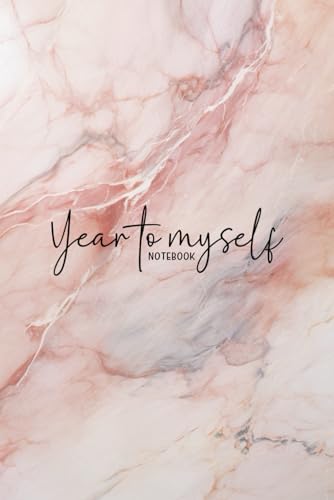 'Year to Myself' Chic Marble Notebook for Women Lined Journal Stylish 6 x 9-Inch Diary for Planning and Reflection