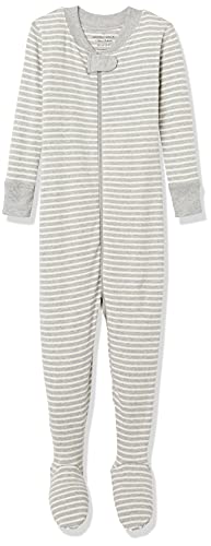Image of Moon and Back Unisex Babies' one-Piece Organic Cotton Long-Sleeve Footed Pajamas