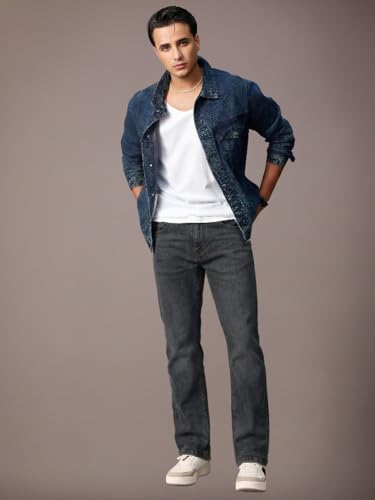Image of Urbano Fashion Men's Washed Bootcut Jeans Stretchable
