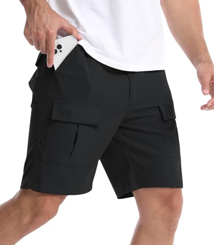 Suwangi Pantalones Cortos Cargo para Hombre Verano Moda Casual Trabajo Shorts Bermudas con Múltiples Bolsillos