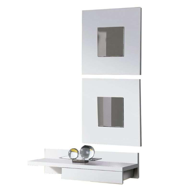 Miroytengo Mueble De Entrada Recibidor Cajún con 2 Espejos Color Blanco 70cm