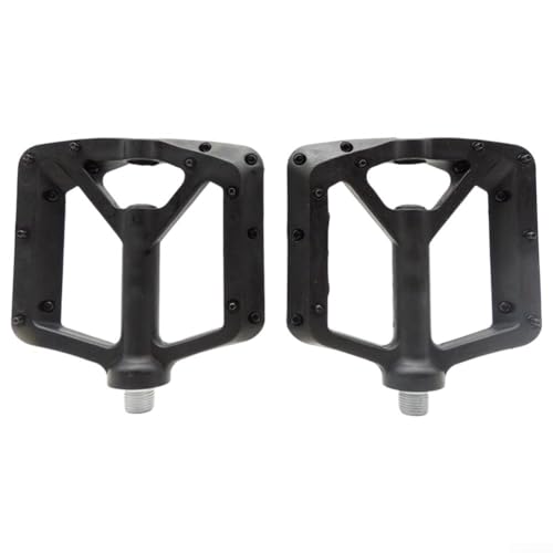 Pedales de bicicleta hechos de nailon con sistema de dos rodamientos y características antideslizantes para mayor seguridad (negro)
