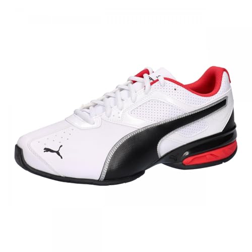 PUMA Herren Tazon 6 FM Low-Top Trainer, Puma White-Puma Black-Puma Silver, 47 EU