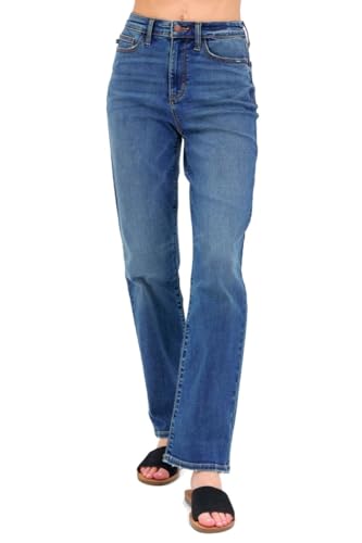 Judy Blue Women's High Waist Classic Relaxed Straight Leg Jeans3