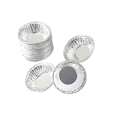 OUNONA 500 piezas Moldes Desechables de Aluminio para Tartas Redondas Unidades Moldes para Tartaletas y Cupcakes con Alta Conductividad Térmica Aptos para Horno y Congelador Uso Múltiple
