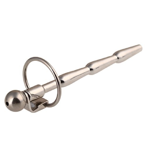 Unicorn Horn Spike Urethral Through-Hole Stretcher Penis Plug Stainles Steel with 2 Glans Ring J5318#D1