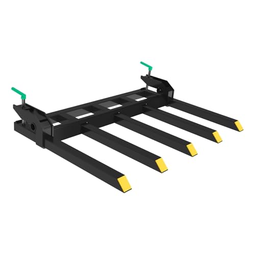 48 Clamp On Debris Forks 2500 lbs Capacity Heavy Duty Clamp On Pallet Forks Bucket Attachments for Loader Bucket Skidsteer Tractor Clean Debris Yard Waste