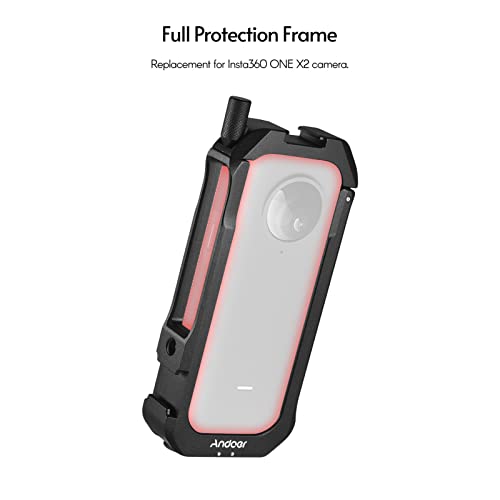 Andoer C-ONE X2 Capa protetora de liga de alumínio para câmera de ação com suporte de sapata fria un