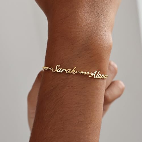 Bracelet prénom et perle d'espacement Hongyu en argent pour enfants - 3